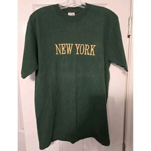 Vintage Jerzees New York City Green Short Sleeve T-Shirt Size Large Made In USA